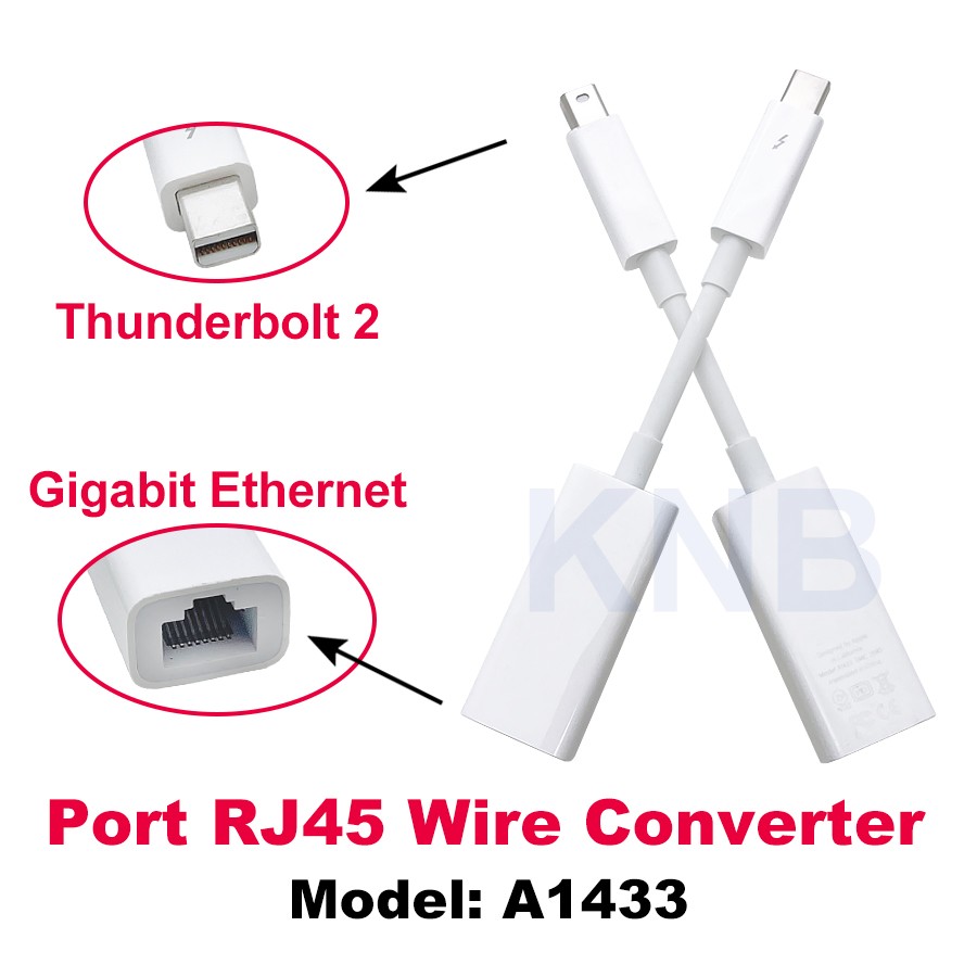 Thunderbolt 2 Gigabit Ethernet Converter A1433 For MacBook Pro Air