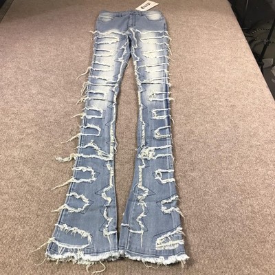 Guapi Jeans Mens 28 Distressed Flare Limited Edition Ripped