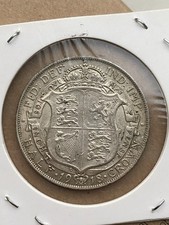 1918 King George V Silver Half Crown Coin . 925 silver coin, HIGH GRADE/UNC RARE
