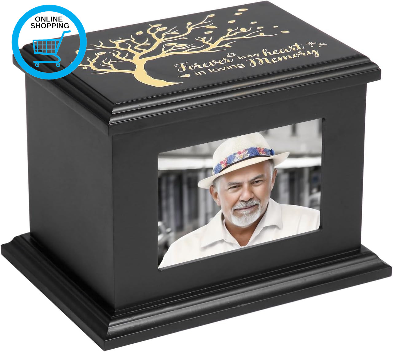Cremation Urns for Human Ashes Adult Male Female, Wooden Urns Box and Casket for