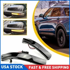 For 2011-2019 Ford Explorer Smoked Sequential LED Side Mirror Turn Signal Lights
