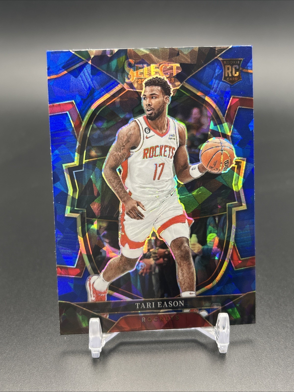 Tari Eason 2022-23 Panini Select Blue Cracked Ice Prizm Rookie RC Card SP #82