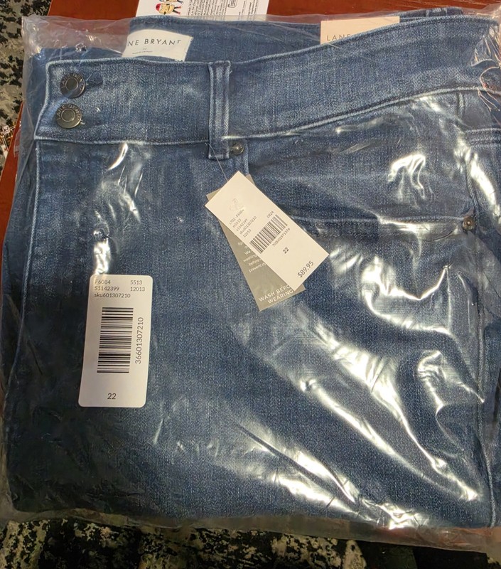 Lane Bryant Women's Size 22 Blue Denim Jeans Double Button Waist NWT