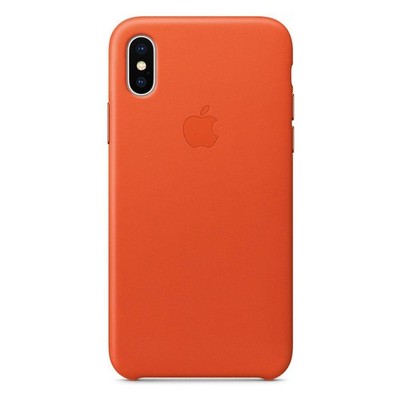 Original Apple iPhone X Leder Case / Hülle - Hellorange - Neu