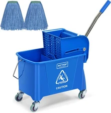 MATTHEW Cleaning Blue 22Quart Compact Mop Bucket INCL.2 Pcs 22 Quart, 