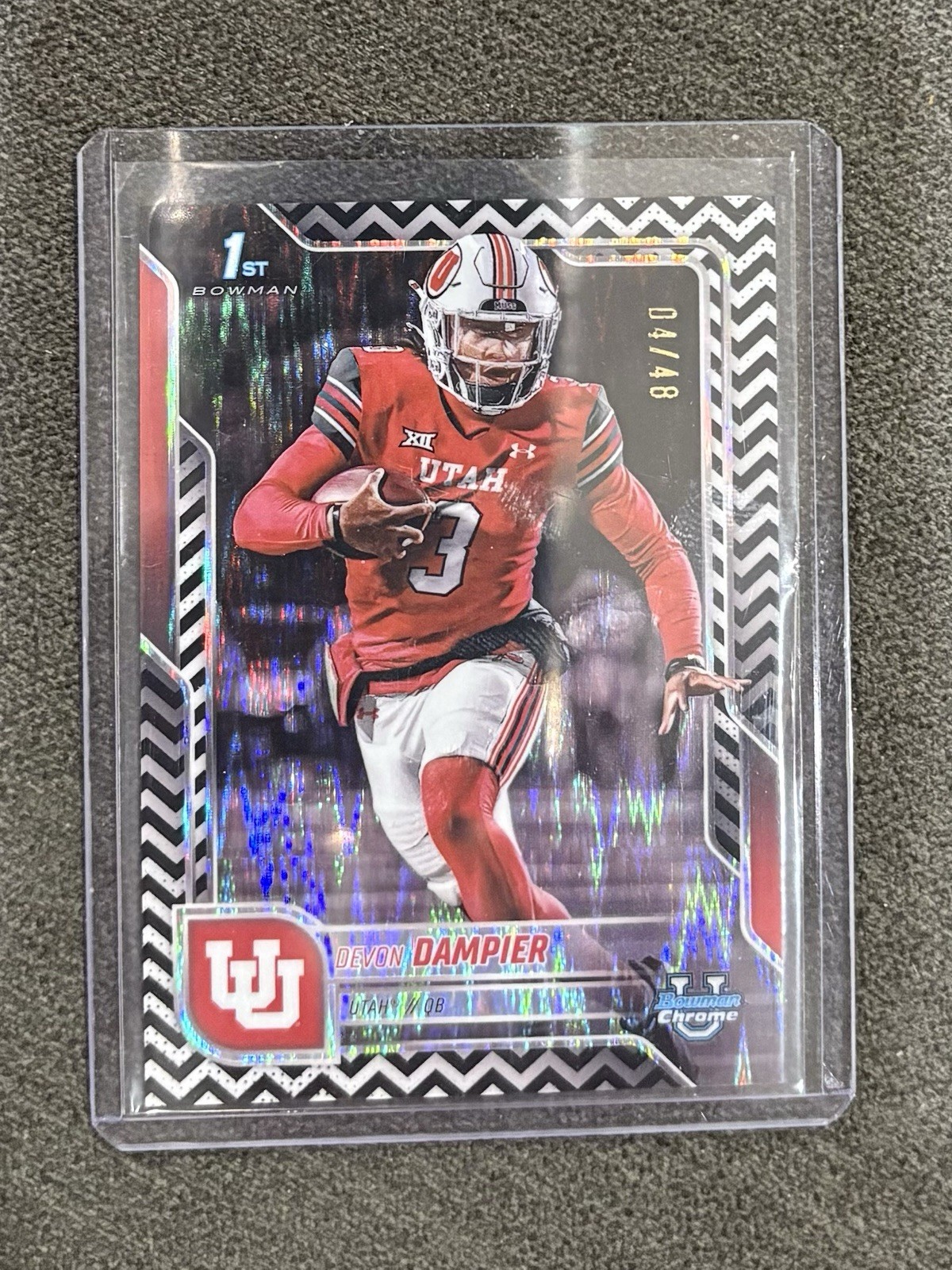 2025 Bowman Chrome University Black White Stealth 3 Devon Dampier 4/48