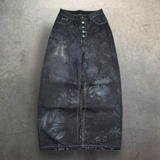 Jeans Aelfric Eden tinta unita gamba larga larghi larghi effetto invecchiato 28x30