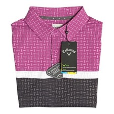 Callaway Polo Shirt Men's Small Swing Tech Short Sleeve UPF 50 Purple Orchid NEW