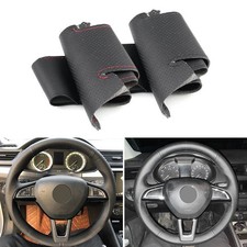 Leder Lenkrad Abdeckung für Skoda Octavia Fabia Superb Roomster Citigo Kodiaq