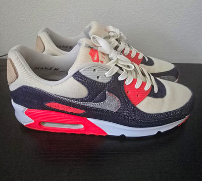 size 11 Nike Denham x Air Max 90 Infrared CU1646-400 Denim/Medium Denim