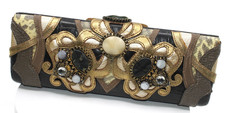 Yvette Floro Elegant Purse Handcrafted Medallions Jewel Chain Links Vintage