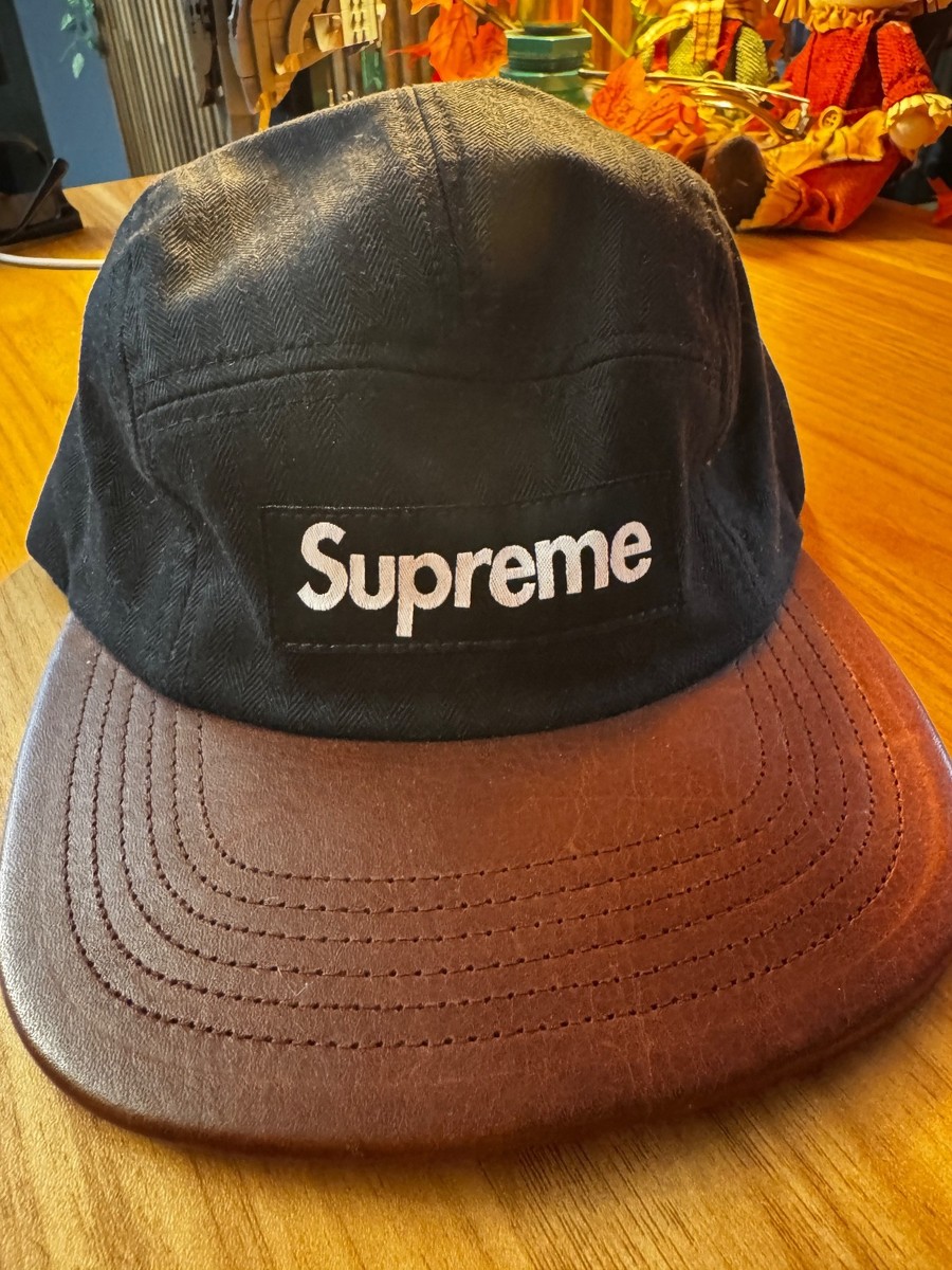 supreme キャップ　16AW ヘリンボーン Supreme S/S 12 Supreme Herringbone Leather Brim Camp Cap | eBay