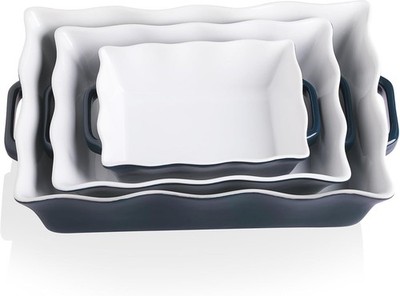 Casserole Dishes for Oven, Ceric Bakeware Set of 3, Rectangular