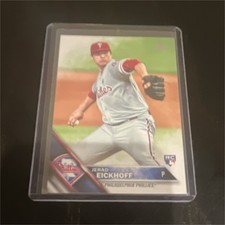 Topps 2016 Jerad Eickhoff Rookie Card #2 Philadelphia Phillies Baseball. rookie card picture