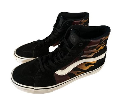 Mens 9.5 VANS FLAME OFF THE WALL black EUC Used Shoe