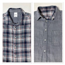 Goodfellow Reversible LS Flannel Shirt Plaid and Houndstooth Men's Size Medium