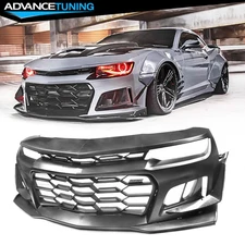 Fits 10-13 Chevy Camaro 1LE Style Front Bumper Cover PP w/ Lights Harnesses 4PCS