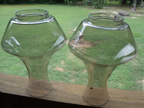 2 Antique Angle Lamp Purple Tint Shades Hurricane Chimney 8.75" T W 2 15/16” F - Picture 4 of 10