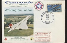 Concorde Flight Cover Inaugural  Washington -...