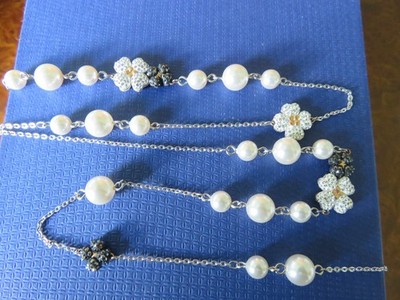 Swarovski Latisha Strandage Mixed metal Finish Flowers & Faux Pearls NIB New