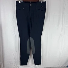 Kerrits Riding Pants Equestrian Knee Patch Breeches Black Womens XL