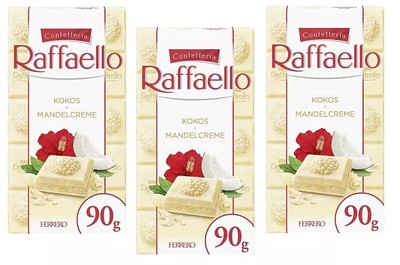 3x FERRERO RAFFAELLO White Chocolate Bars FREE SHIPPING