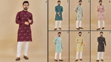 Traditional Wedding Wear Premium Soft Cotton Kurta Pajama Set For Men's 16-SP-19