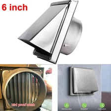 6" Exhaust Air Vent Wall Ducting Ventilation Grille Cover Outlet Stainless Steel