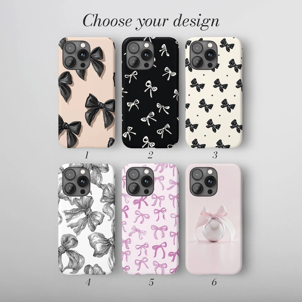 Personalised Phone Case for iPhone 16 16e 15 14 13 Pro Max Girly Ribbon Bow - Image 2 of 4