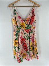 Express Cream Multi Colored Floral Mini Dress Size S Gently Used