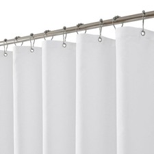 Waterproof Fabric Shower Curtain Liner with 3 HeavyDuty Magnets Washable Whi...
