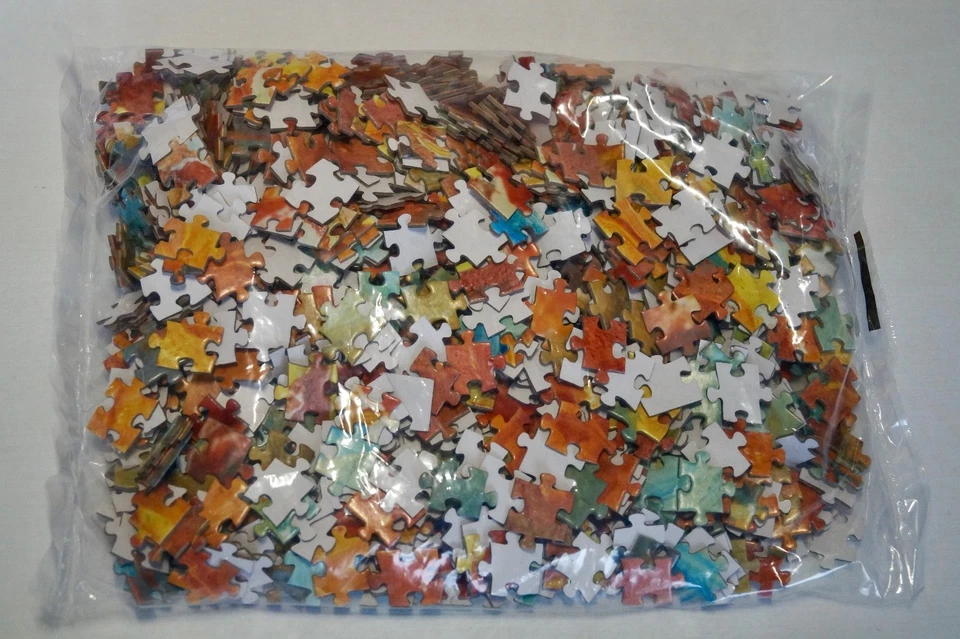 quebra-cabeça 1000 peças arte colorida jogo de tabuleiro arte abstrata difícil laranja - Imagem 2 de 4