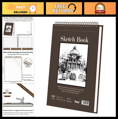 Large 11x14'' Sketchbook - 100 Sheets, 68lb Drawing Paper Pad for Artists