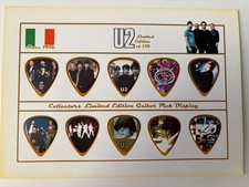 U2 Guitar Pick Set Vintage Early 2000s Limited Edition Display • Collectible
