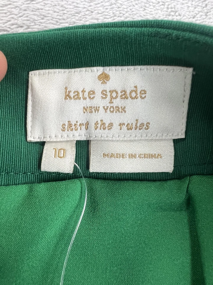 NUEVA Falda Kate Spade New York Para Mujer 10 Verde Bosque San Valentín Forrada a Lápiz Foto 3 de 4
