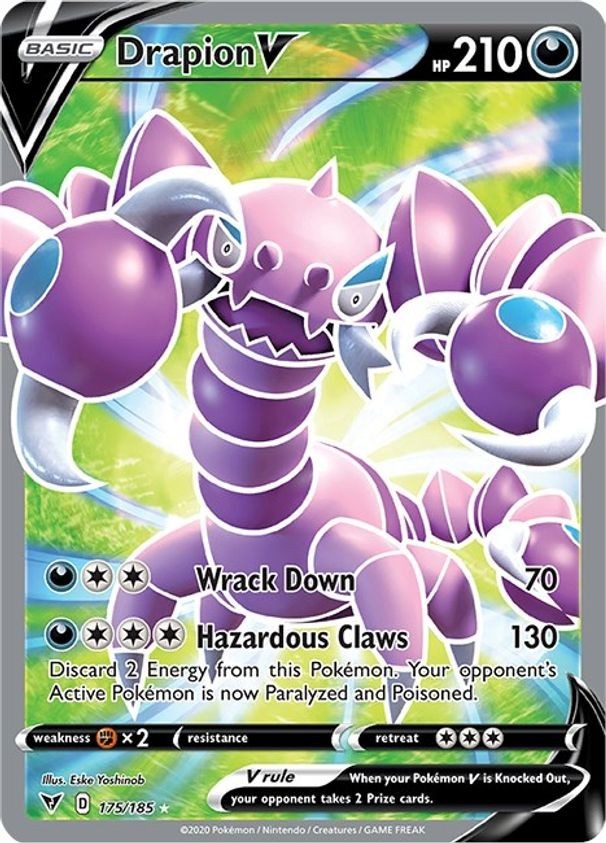 Drapion V - 175/185 - Pokemon Vivid Voltage Sword & Shield Full Art Rare Card NM