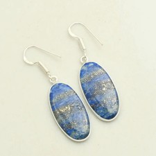 Lapis Lazuli Gemstone Handmade Drop Dangle Earrings Jewelry Gift 1.68