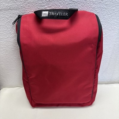 LL Bean Nylon Zip Up Toiletry Red Hanging Shower Caddy Bag Organizer  12x9x4 