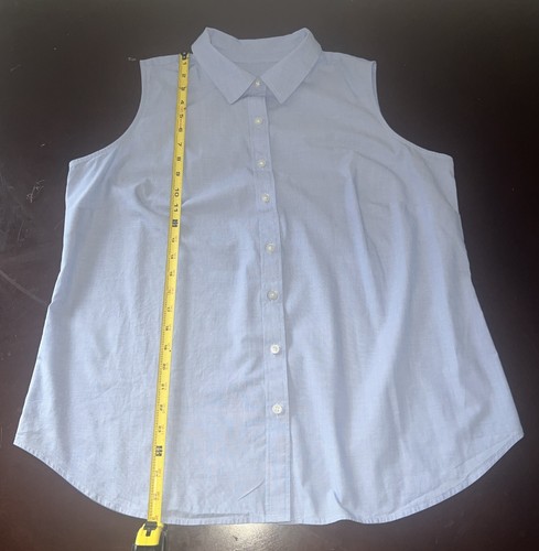 TALBOTS Baby Blue Cotton Sleeveless Blouse Top Size 1X - Picture 5 of 9