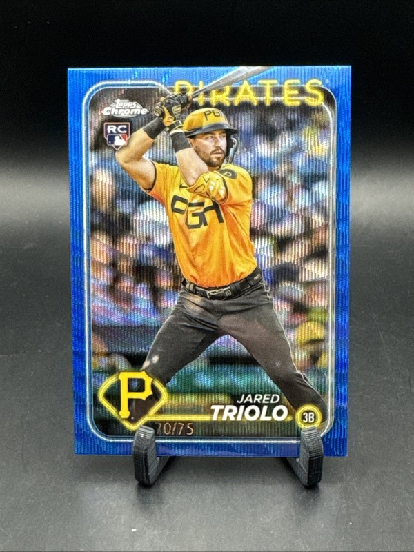 2024 Topps Chrome - Jared Triolo #79 Blue Wave Refractor 70/75 (RC)