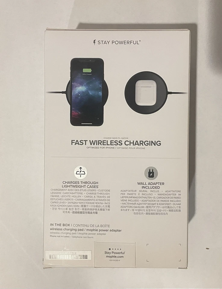 mophie Wireless Charge Pad - Apple Optimized 7.5W Qi Wireless for AirPods iPhone - Image 2 of 4