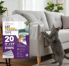20 PCS 12x3.5 Inch Cat Training Tape Strips Anti Scratch Furniture Protector