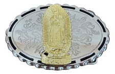 Mexican Virgin Mary Charro Cowboy Belt Buckle Hebilla Vaquera Made In Mexico