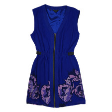 Guess Women's Mini Dress S Blue Floral