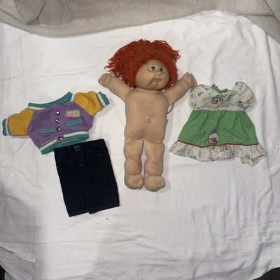 Cabbagepatch Kids VTG  1978/1982 Red Head Green Eyes Doll W/ Clothes Letterman