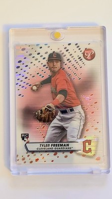 tyler freeman - cleveland guardians - 2023 topps pristine - pink - #180 - 02/15