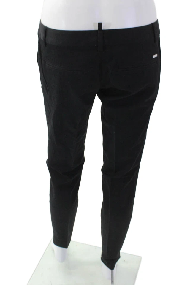 Pantalones cónicos de tiro bajo de mezcla de lana negros talla 40 Dsquared2 para mujer Foto 3 de 4
