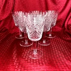 VINTAGE WATERFORD "ALANA: CRYSTAL WINE/WATER GLASSES SET OF 6