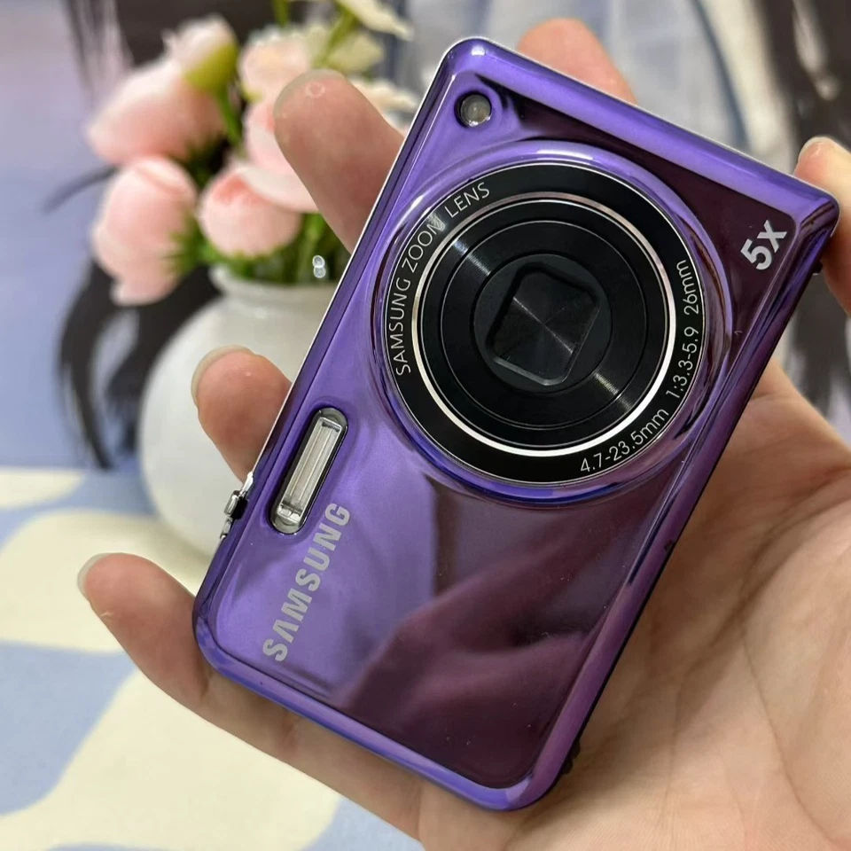 Cámara digital Samsung PL170 16,1 MP 5x zoom óptico 2,7 pulgadas detección de parpadeo púrpura Foto 3 de 4