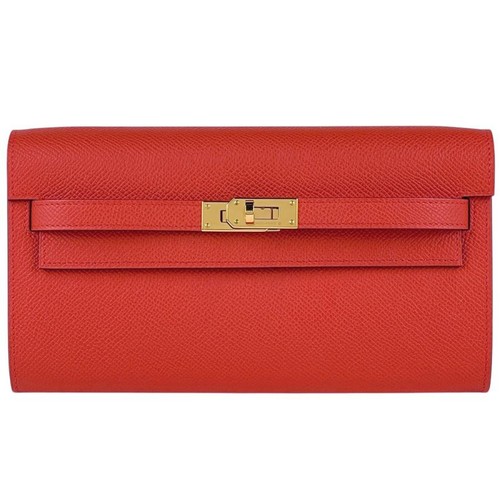 Hermes Kelly To Go 2WAY Shoulder Bag Long Wallet Veau Epsom Capucine K Women Use